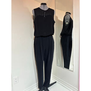 Women's Zara Basic Black Sleeveless Jumpsuit Size L